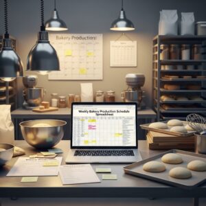 Weekly Bakery Production Schedule Spreadsheet